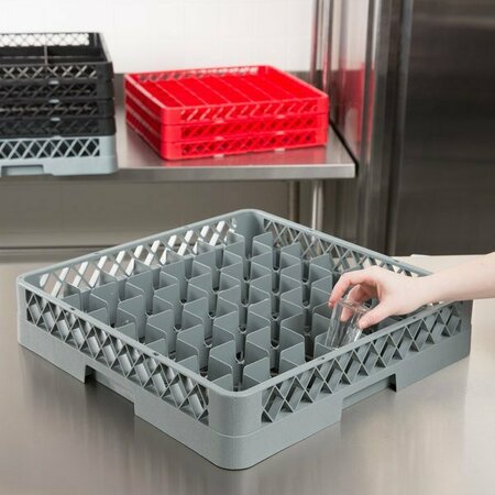 NOBLE PRODUCTS 49-Compartment Gray Full-Size Glass Rack 274RK49